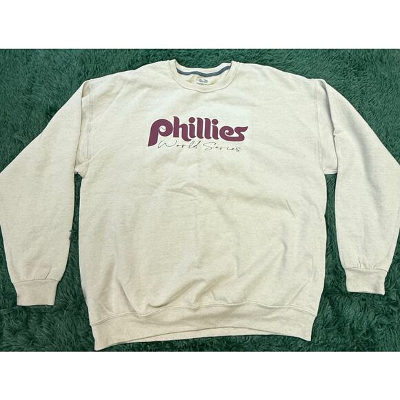 Philadelphia Phillies Cream Colored XL Sweatshirt Unisex MLB - Picture 1 of 7